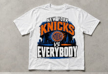 Load image into Gallery viewer, New York Knicks vs Everybody city skyline Graphic Tee               (NO BULLET HOLES)

