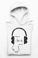 Load image into Gallery viewer, Music is my life Headphone design hoodie
