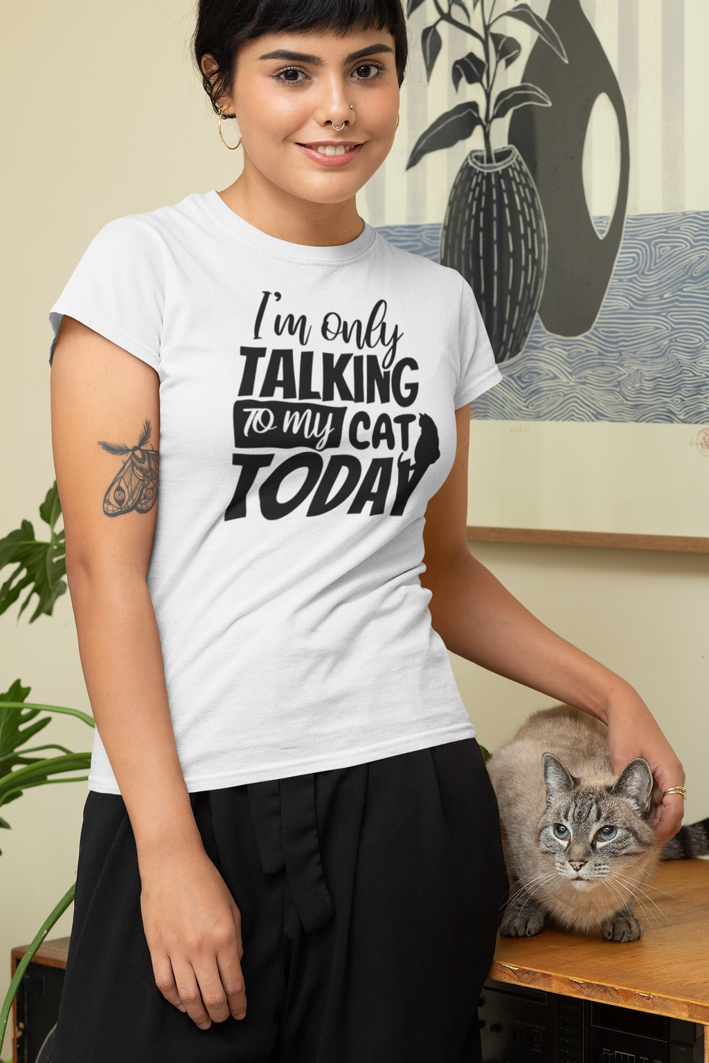 I'm only talking to my cat T-shirt