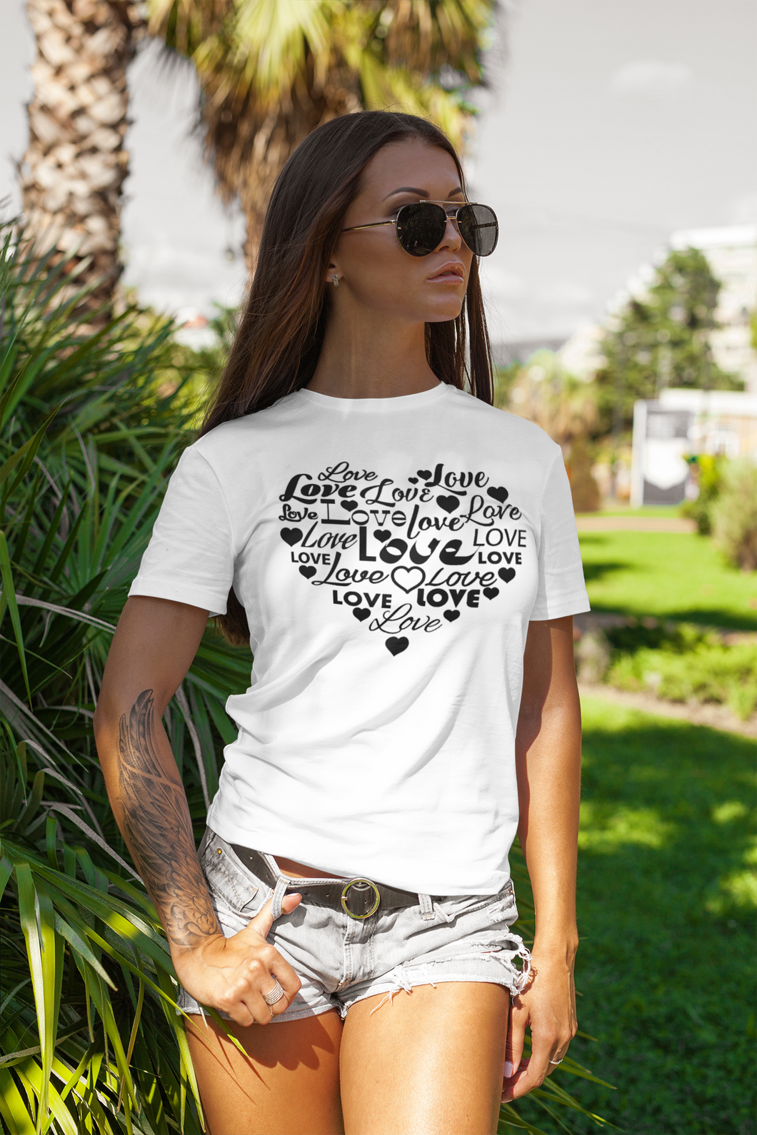 Love in heart shape t-shirt